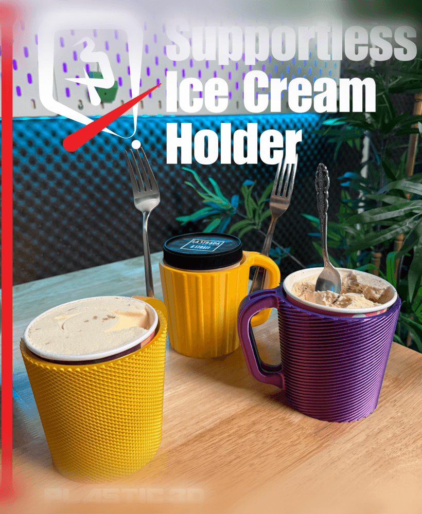 Ice cream Pint Holder- Supportless 3d model
