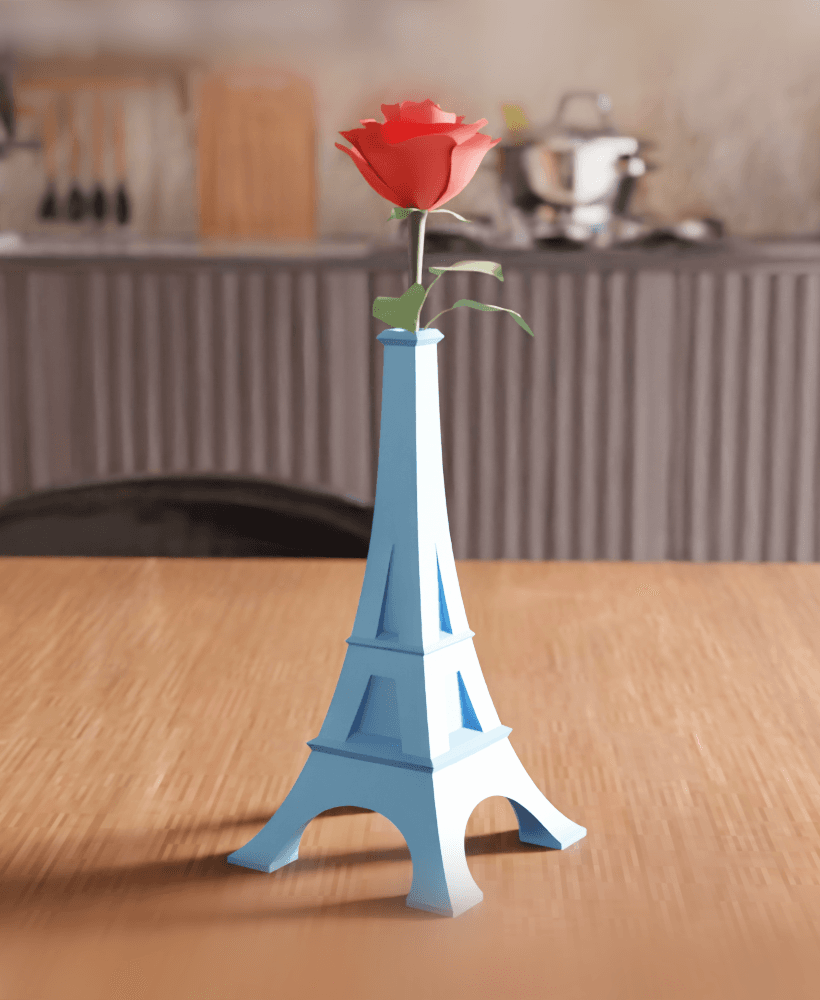 Eiffel Tower Geometric Bud Vase Centerpiece 3d model