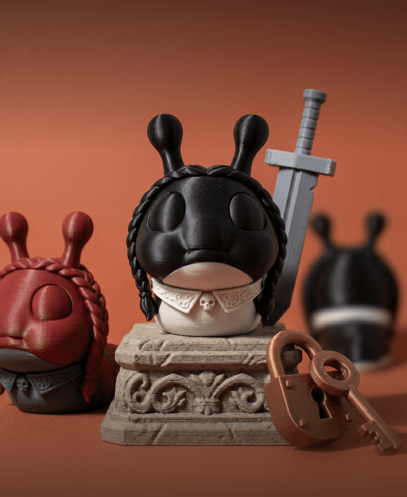 FlexiSlugs Gothic Braid - Flexi Articulated Chibi Slug STL 3d model