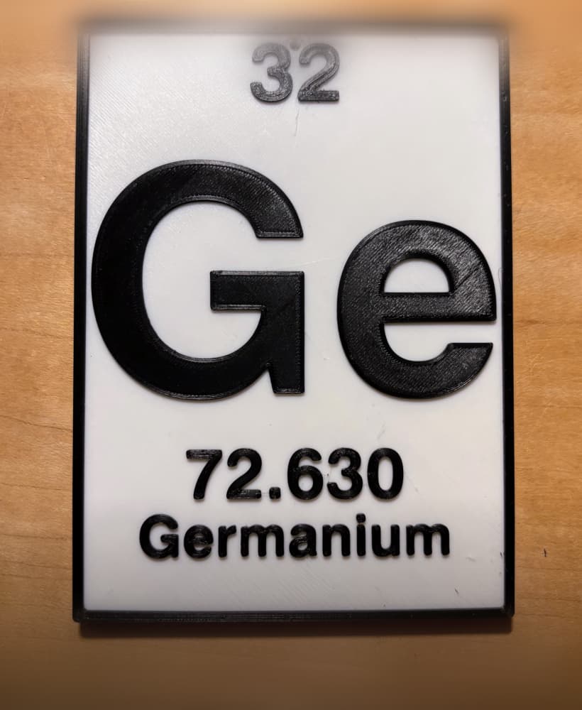 Ge - Germanium | Spelements | Periodic Table of Elements Decor 3d model