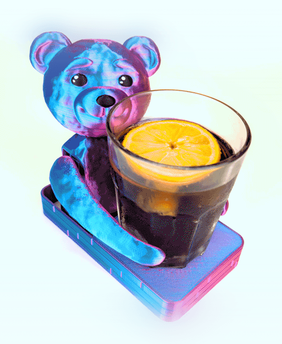 Hugging Teddy Bear: Self-Adjusting Coaster 3d model