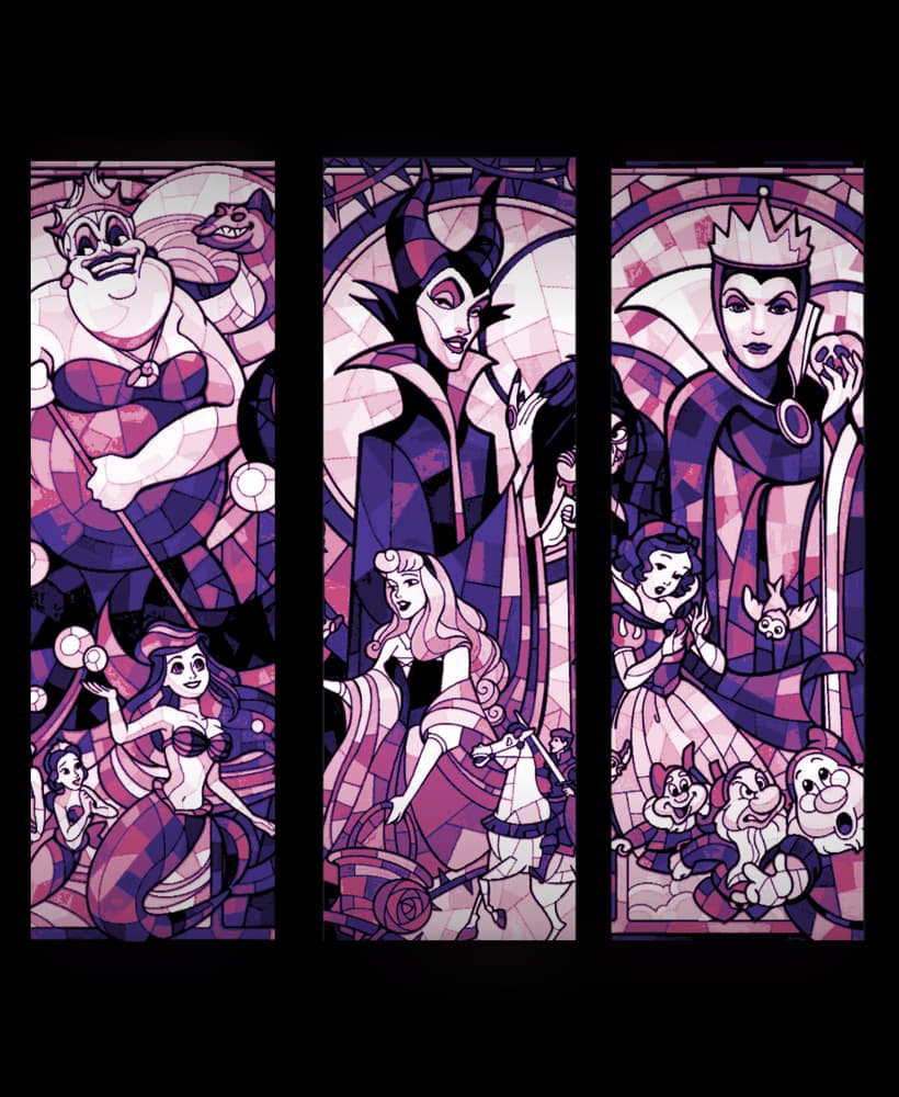 Stained Glass Designs used in Bookmarks - Disney Themed 3d model