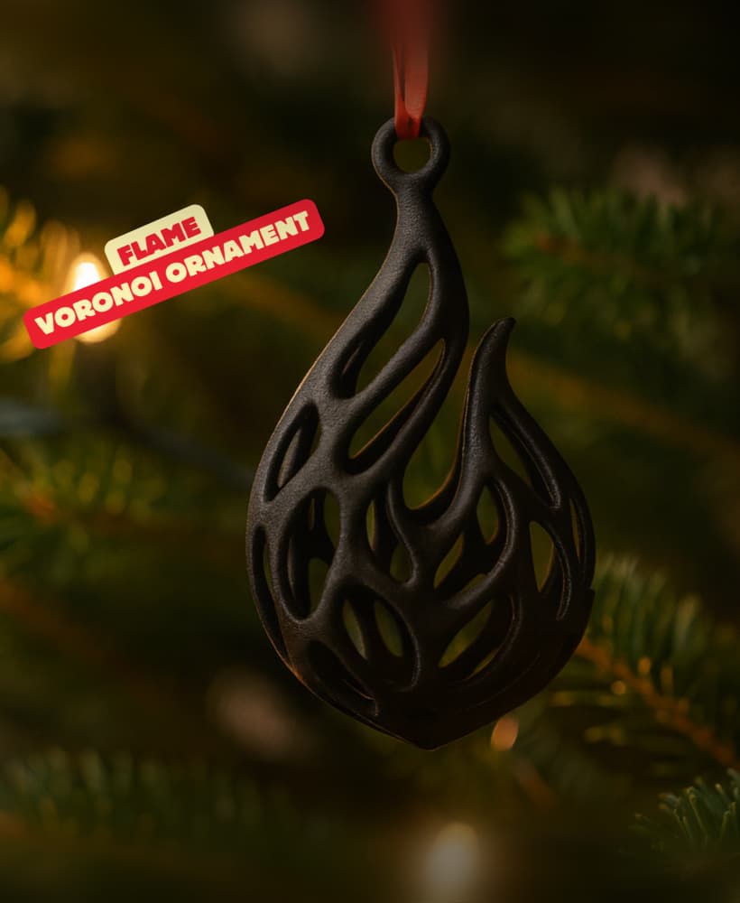 FLAME ORNAMENT VORONOI / CHRISTMAS TREE DECOR / HOMEDECOR / DECOR / DECORATIONS / DESIGNER 3d model