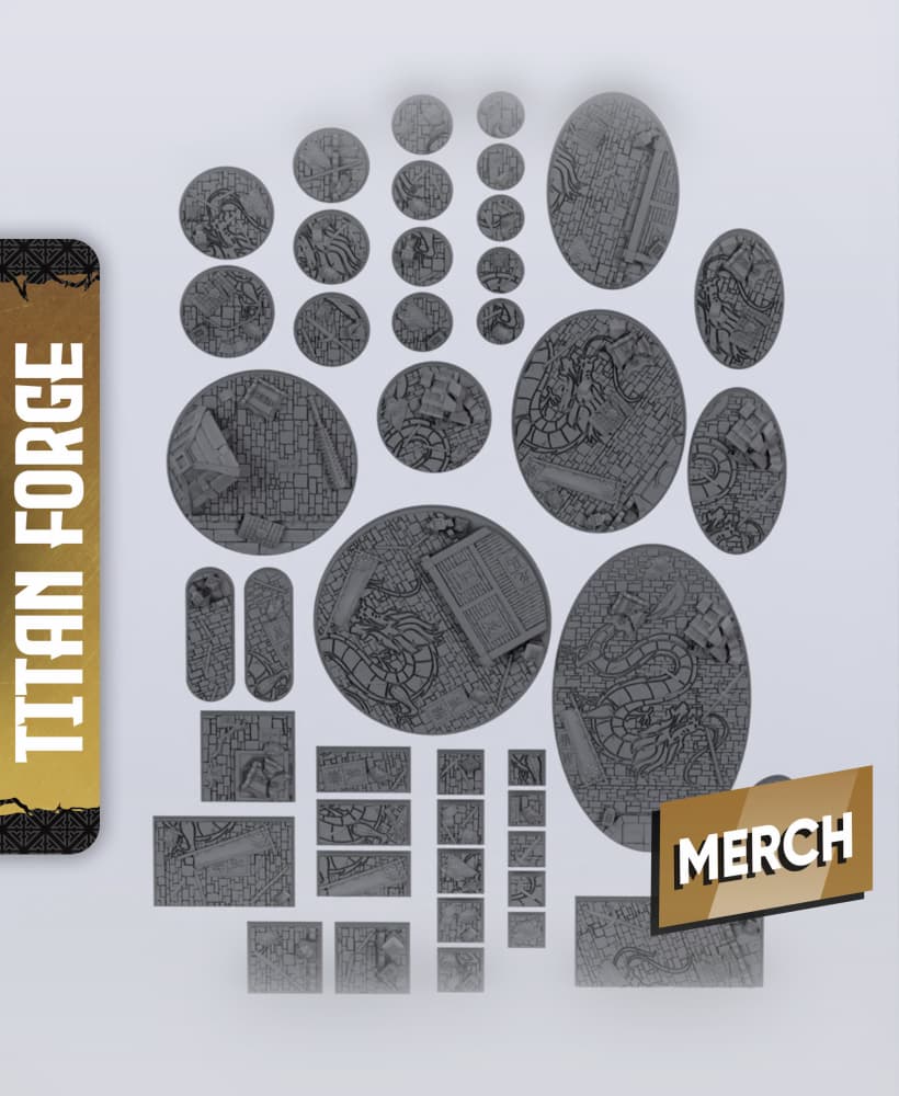 DE Bases 2 - With Free Dragon Warhammer - 5e DnD Inspired for RPG and Wargamers 3d model
