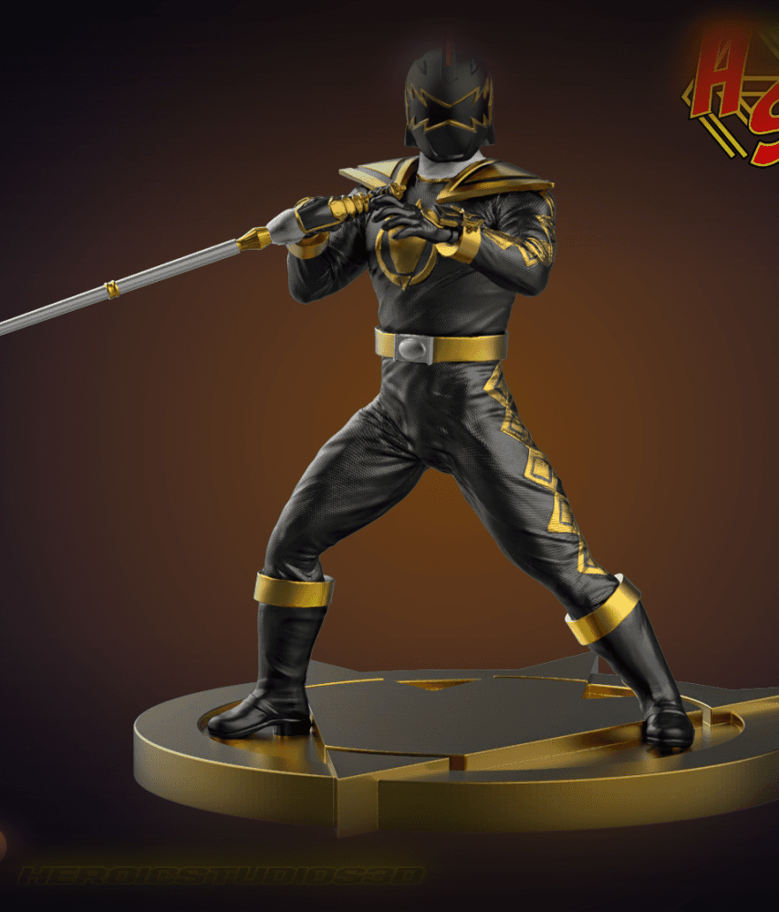 Black Dino Thunder Statue 3d model