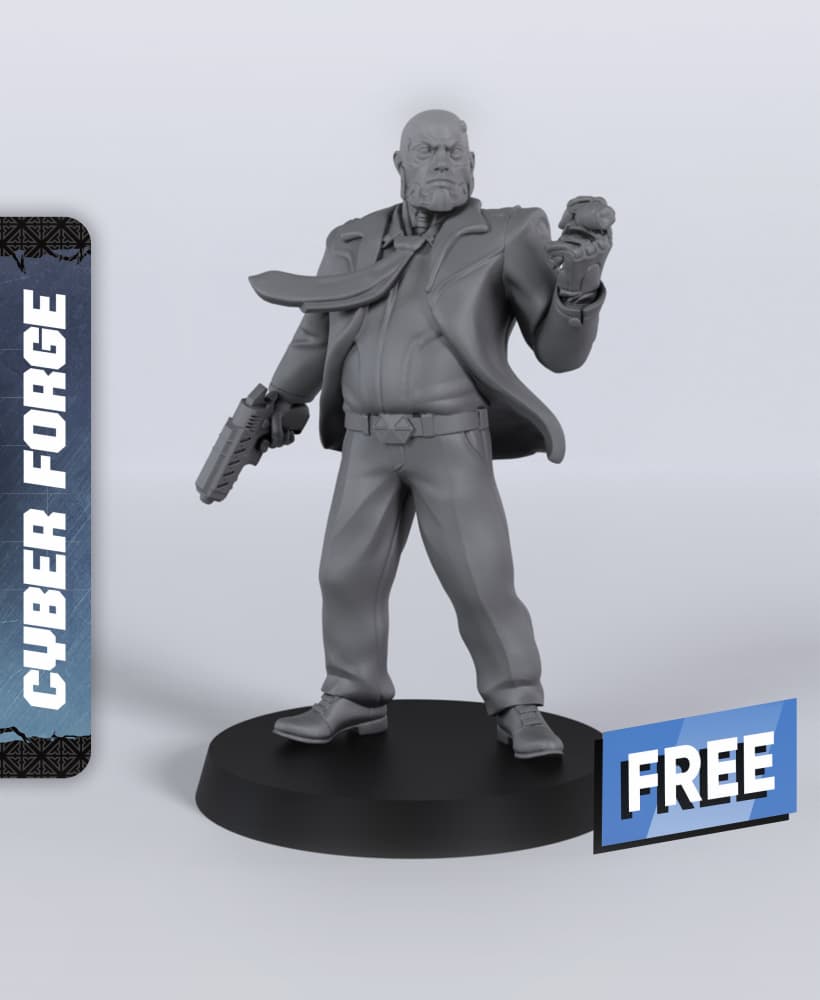 CEO Marcus Crown - With Free Cyberpunk - Sci-Fi Gift Ideas for RPG and Wargamers 3d model