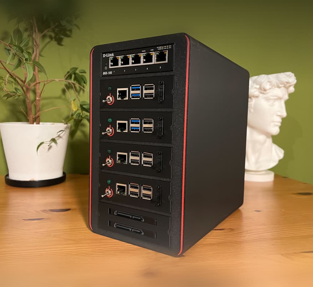 Raspberry Pi 4-Node Cluster Case 3d model