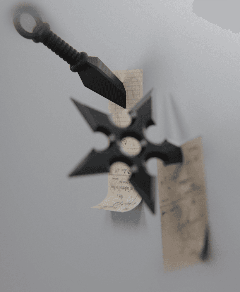 Kunai & Shuriken Magnet Pack 3d model