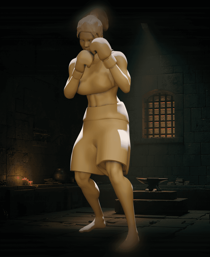 Female Boxer v1 3d model