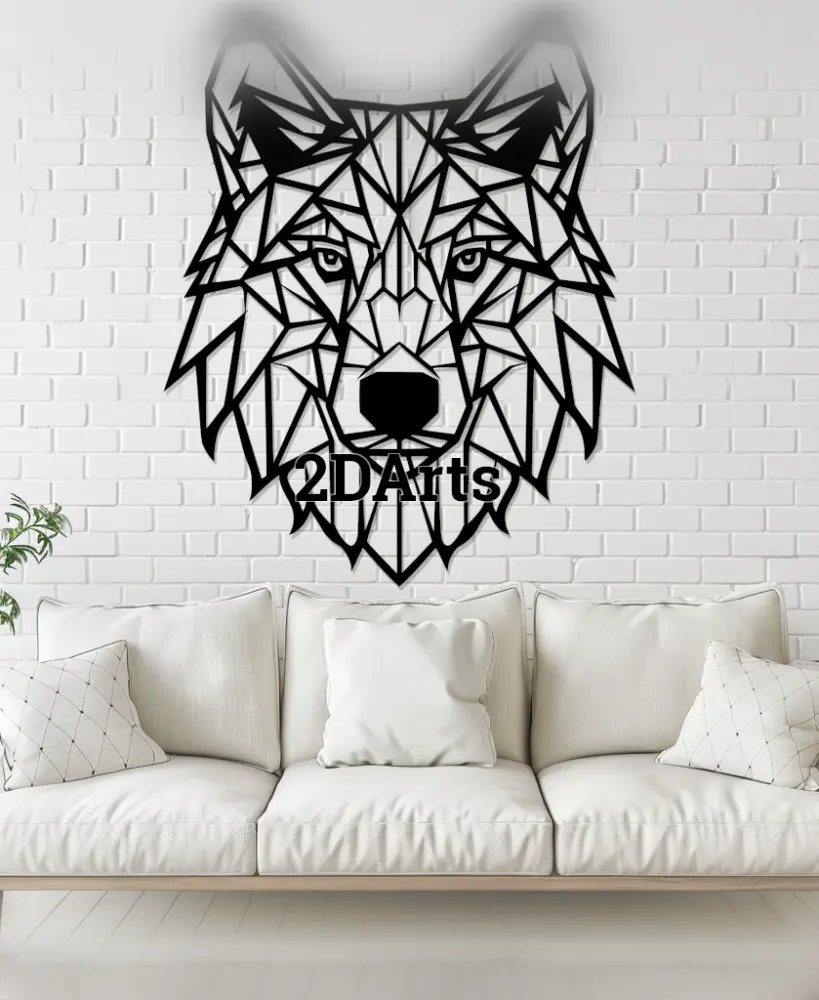 Low Poly Wolf Face 2D Wall Art/Window Art 3d model