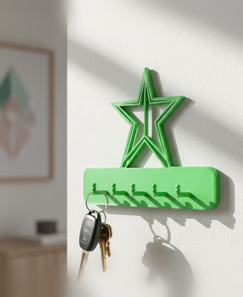 Modern Wall-Mounted Key Holder – Minimalist 3D Printable Entryway Organizer 3d model