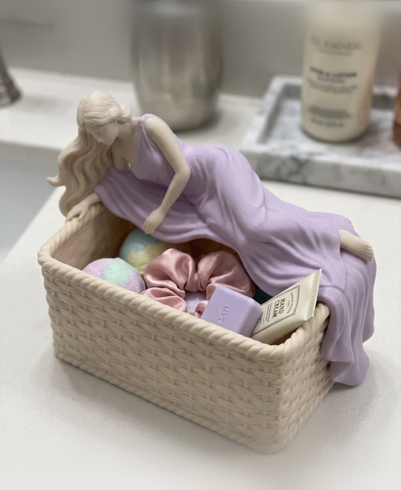 Greek Goddess Basket - Bathroom Vanity Organizer 3d model
