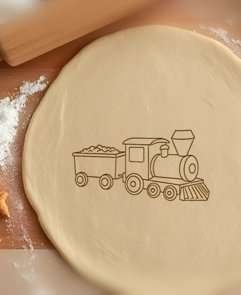 Train Cookie Cutter, Biscuit Cutter 3d model