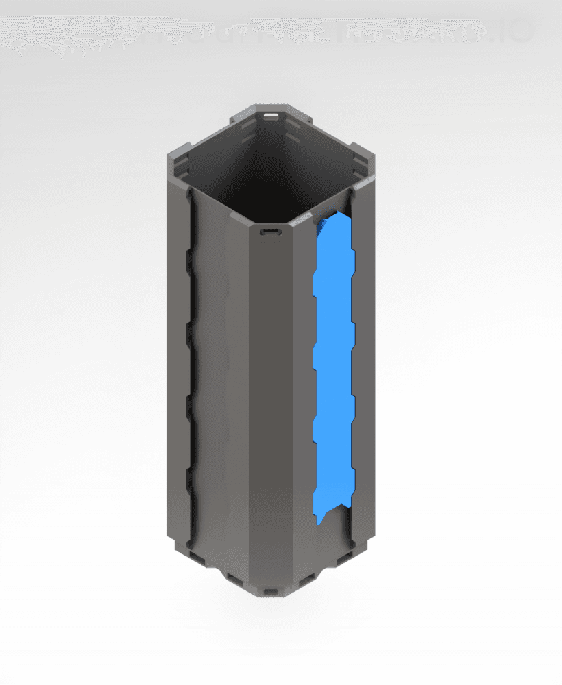 2.5 LU Bin Fit - OX Cover Locked Lite Rail - (4 MU Rail) 3d model
