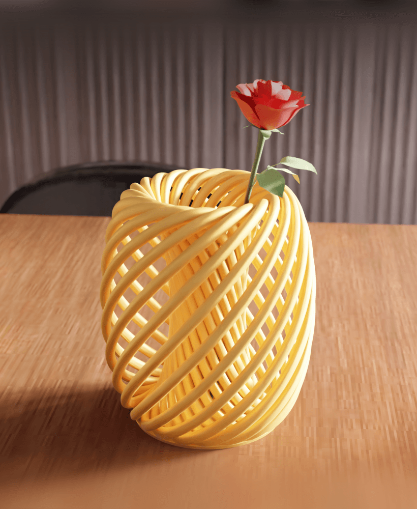 Helical Spiral Lattice Vase 3d model