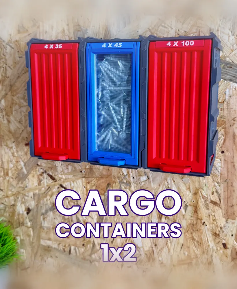 Cargo Containers - 1x2 (Medium Modular Storage) 3d model