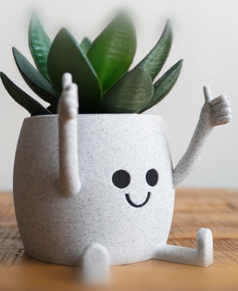 Happy Sitting Pot Thumbs Up 3d model