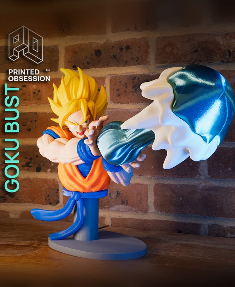 Goku Bust Kamehameha - DBZ - Fan Art - FULL COLOR NO AMS 3d model