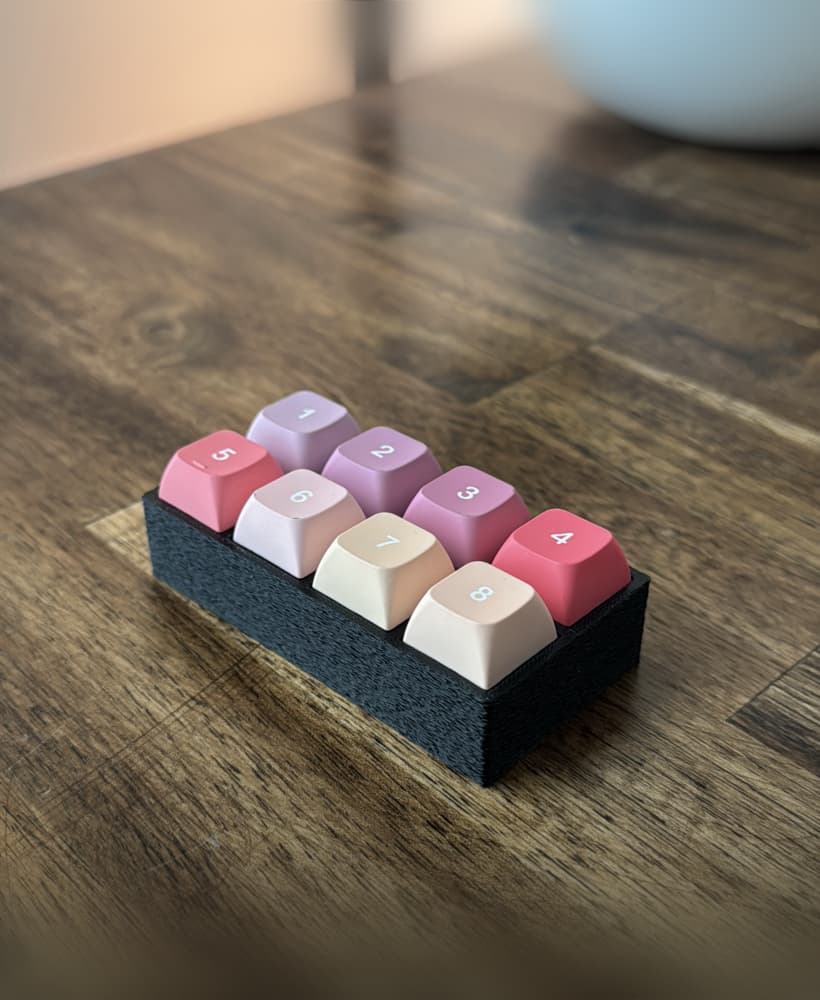 8 Slot Keycap And Switch Holder/Tester 3d model