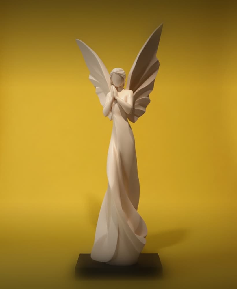 Elegant Angel Statue – 3D Printable Decorative Sculpture and Spiritual Home Decor 3d model