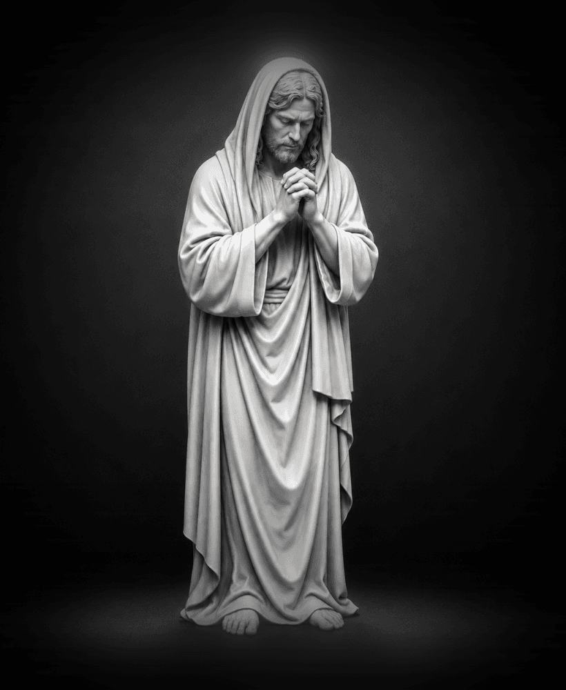 Praying Jesus Christ Statue STL | Christian Religious Sculpture | Catholic 3D Print Model 3d model