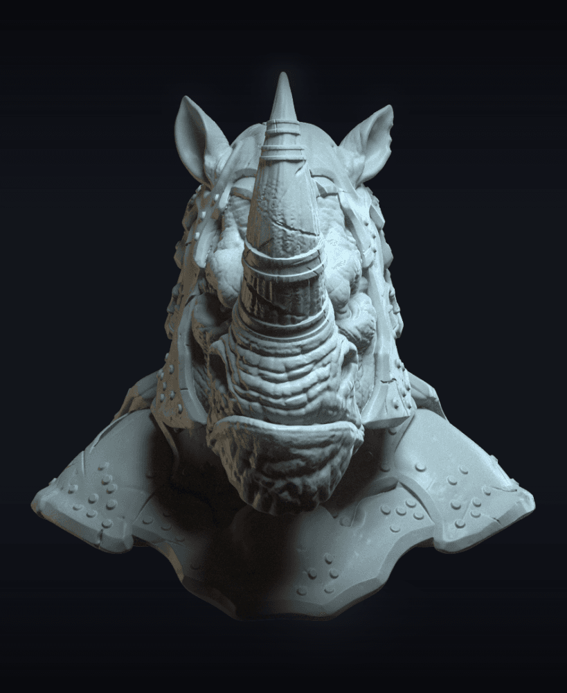 Rhinheart v5 Action Figure Head 3d model