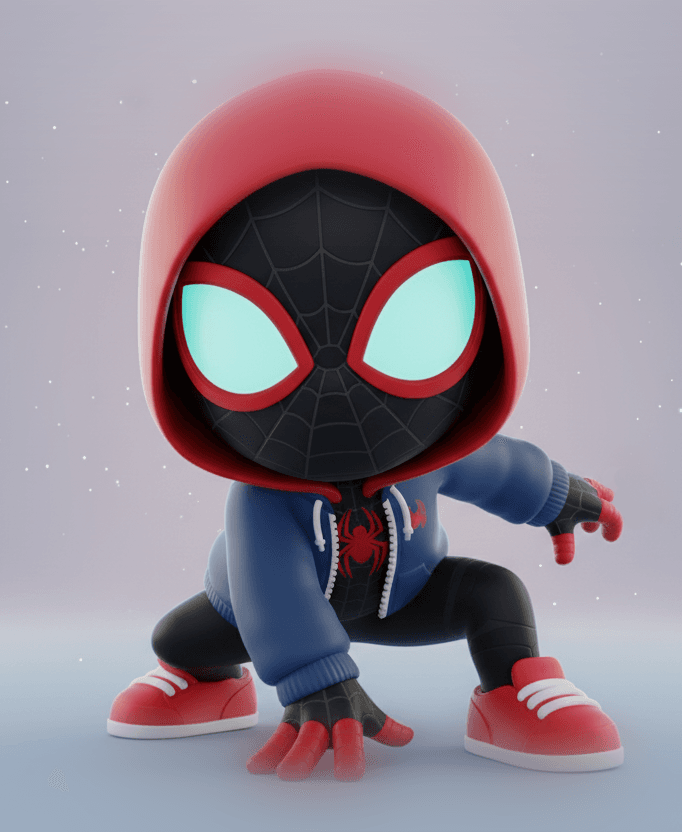 MILES MORALES CHIBI – SPIDER-MAN WITH HOOD (STL ARCHIVE) 3d model
