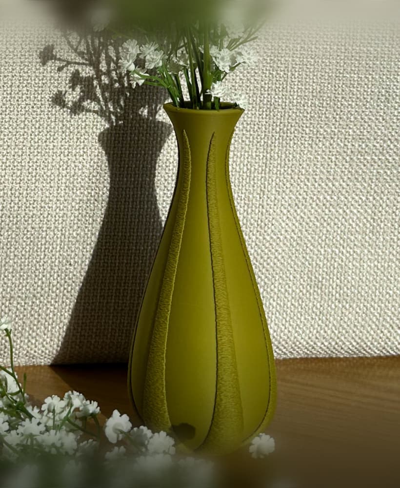 Simple Fuzzy Striped Vase (Multi-Texture) 3d model