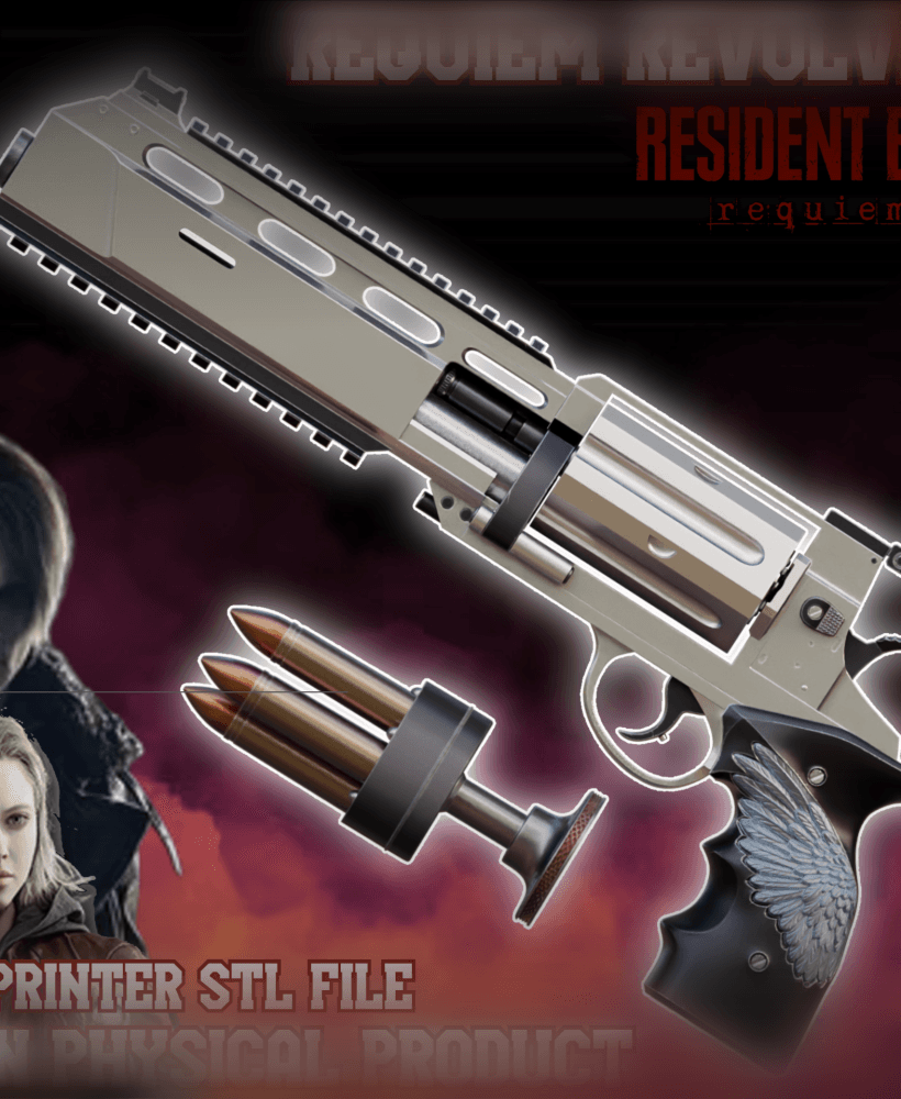 Grace and Leon Requiem Cosplay Propgun Revolver Pistol Resident Evil Requiem 3d model
