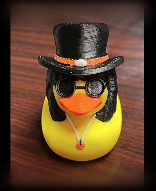 Free for download - Hard Rock Rockstar Guitarist Rubber Duck - Goth style - Halloween 3d model