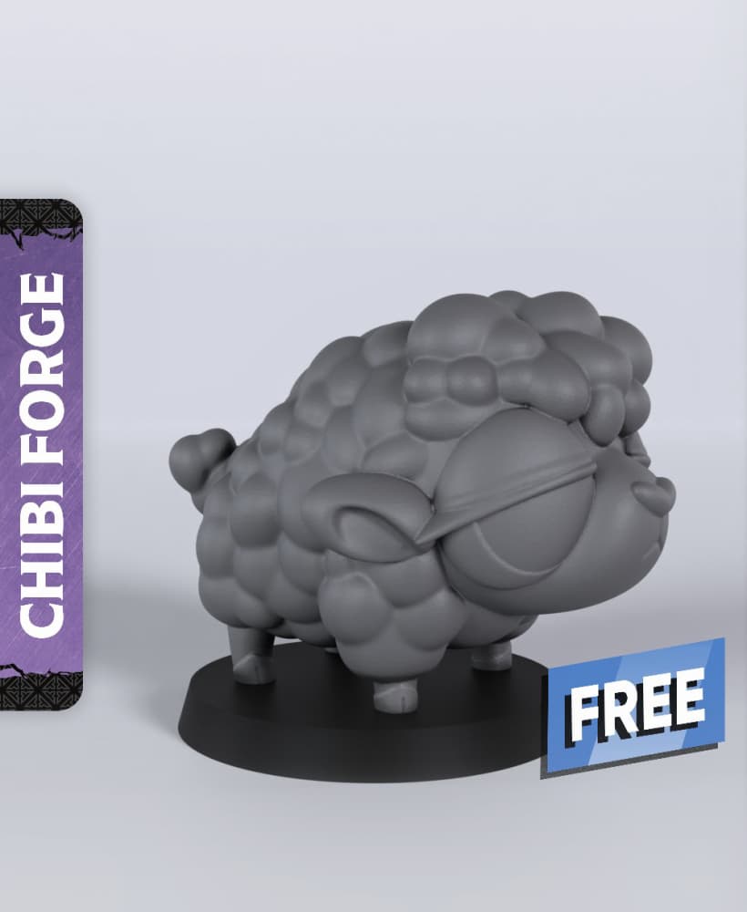 Chibi Sheep - With Free Dragon - 5e DnD Inspired for RPG and Wargamers 3d model