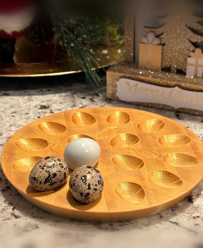 Single Deviled Quail Egg Platter – 3D Model (STL File) 3d model
