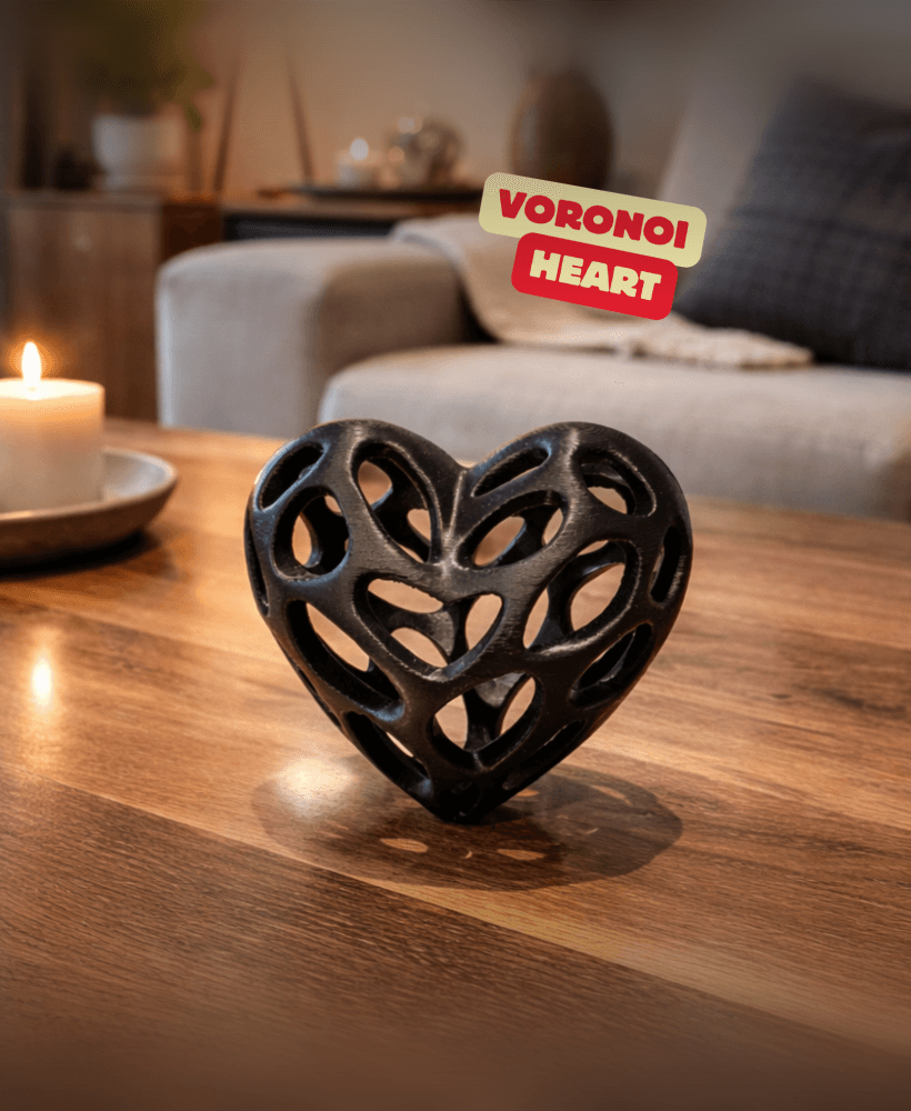 VORONOI HEART SCULPTURE / TWO VERSION (ONE PART OR MULTIPART) / HOMEDECOR / DECORATIONS 3d model