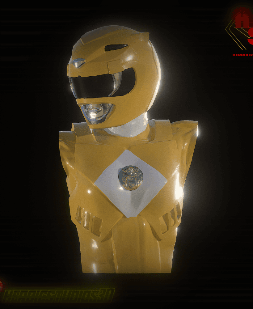 Yellow MMPR Movie Bust 3d model