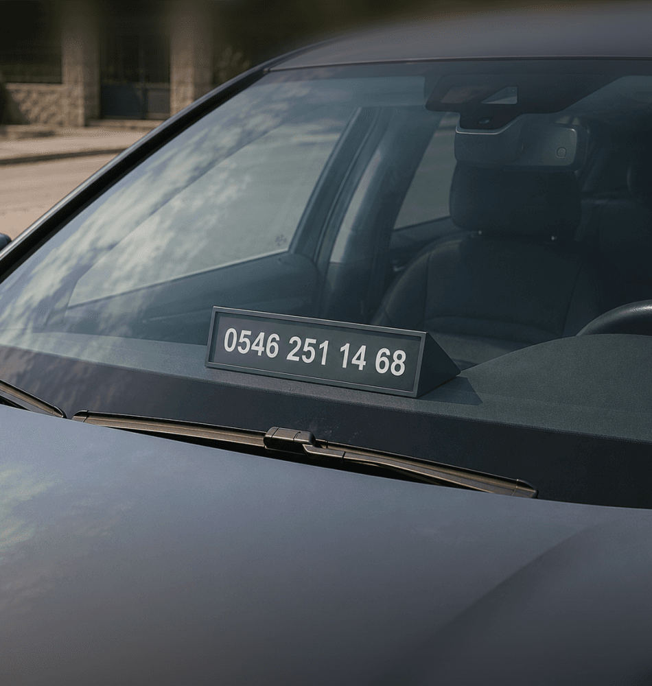 Minimalist Temporary Parking Phone Number Holder 3d model