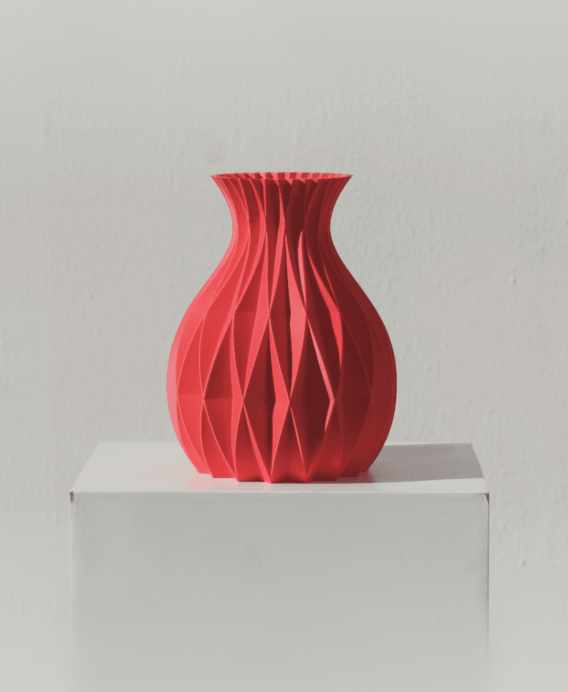Vase with geometric origami texture 3d model