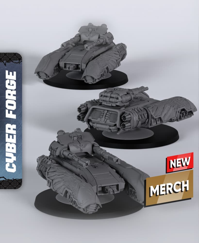 Grav Tank - With Free Cyberpunk Warhammer - 40k Sci-Fi Gift Ideas for RPG and Wargamers 3d model