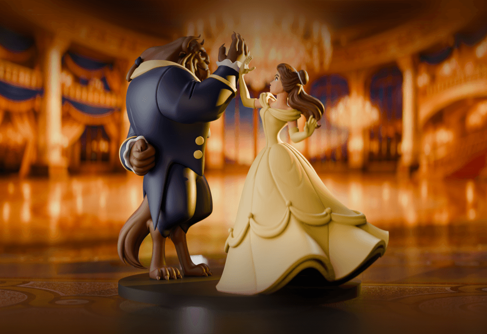 Beauty and the Beast Figurine - Romantic Collectible 3d model