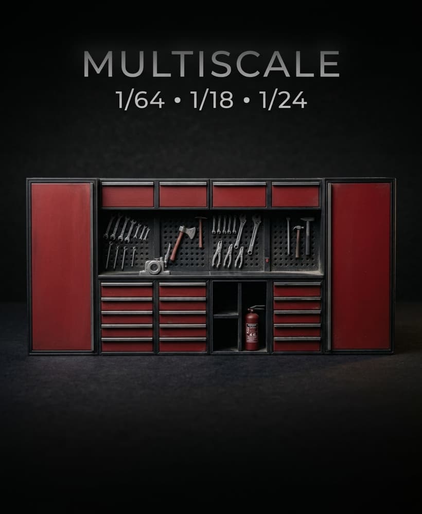 Ultimate Heavy-Duty Workshop Cabinet (1/18, 1/24, 1/64 Scale) 3d model