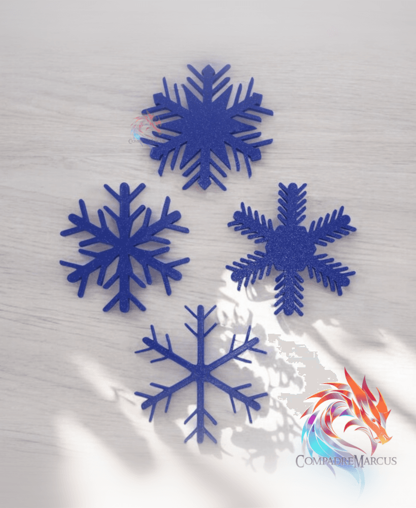 Snowflake decorations set of 4 / no supports / 3mf included 3d model