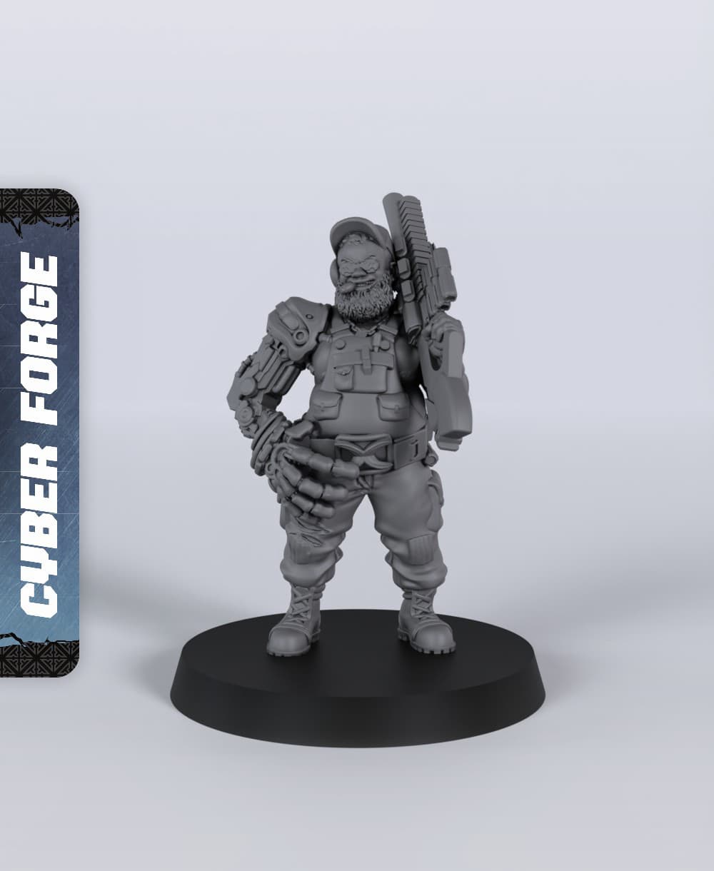 Billy Boomstick - With Free Cyberpunk - Sci-Fi Gift Ideas for RPG and Wargamers 3d model