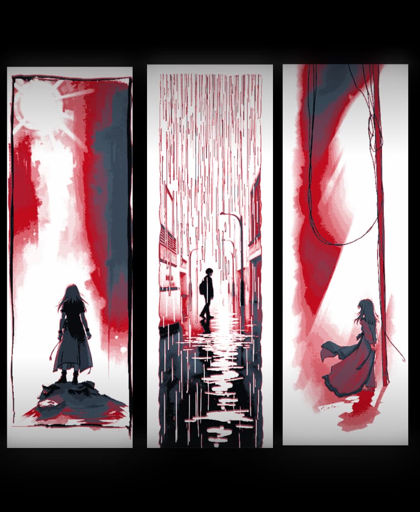 Simple depictions of Anime scenes shown as art on its own - Set of Bookmarks 3d model