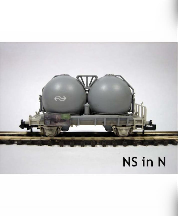 N scale NS bollenwagen 2x17m3 met boven en -onderbouw 3d model