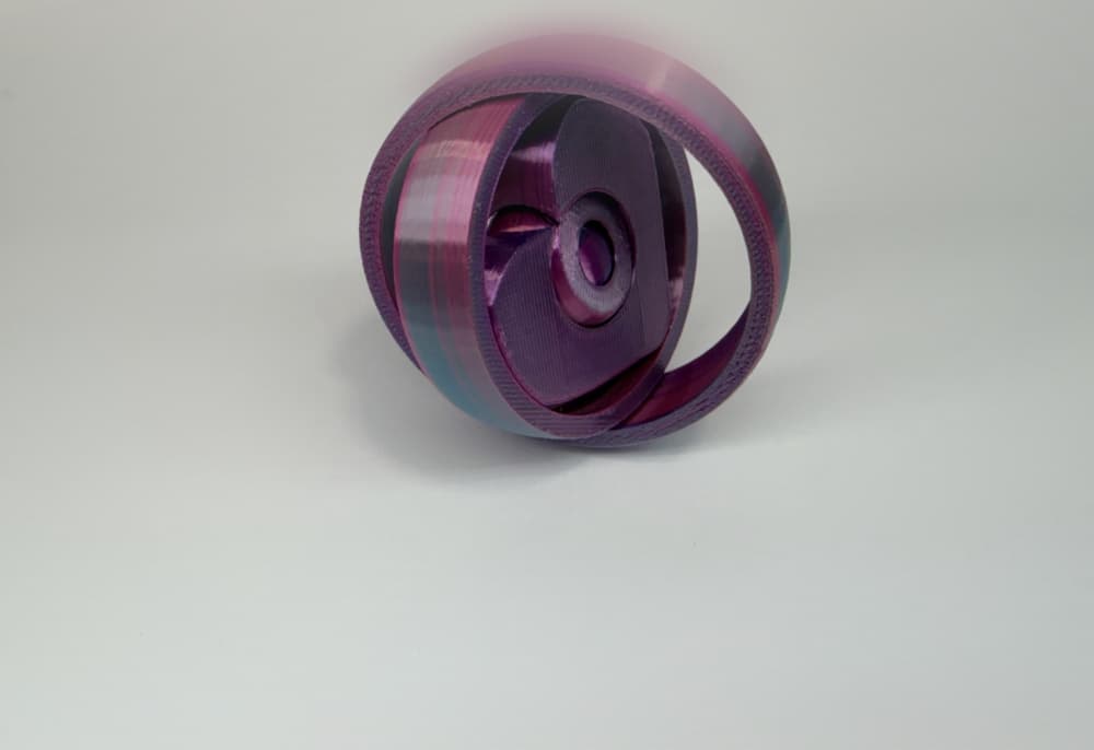 Gyro Heart Fidget | Mechanical "Print-in-Place" | R7Makers 3d model