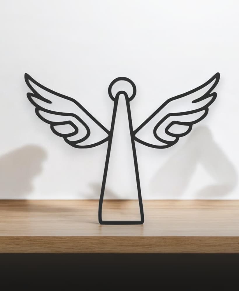 Angel Line Art - Desktop Line Art 3d model
