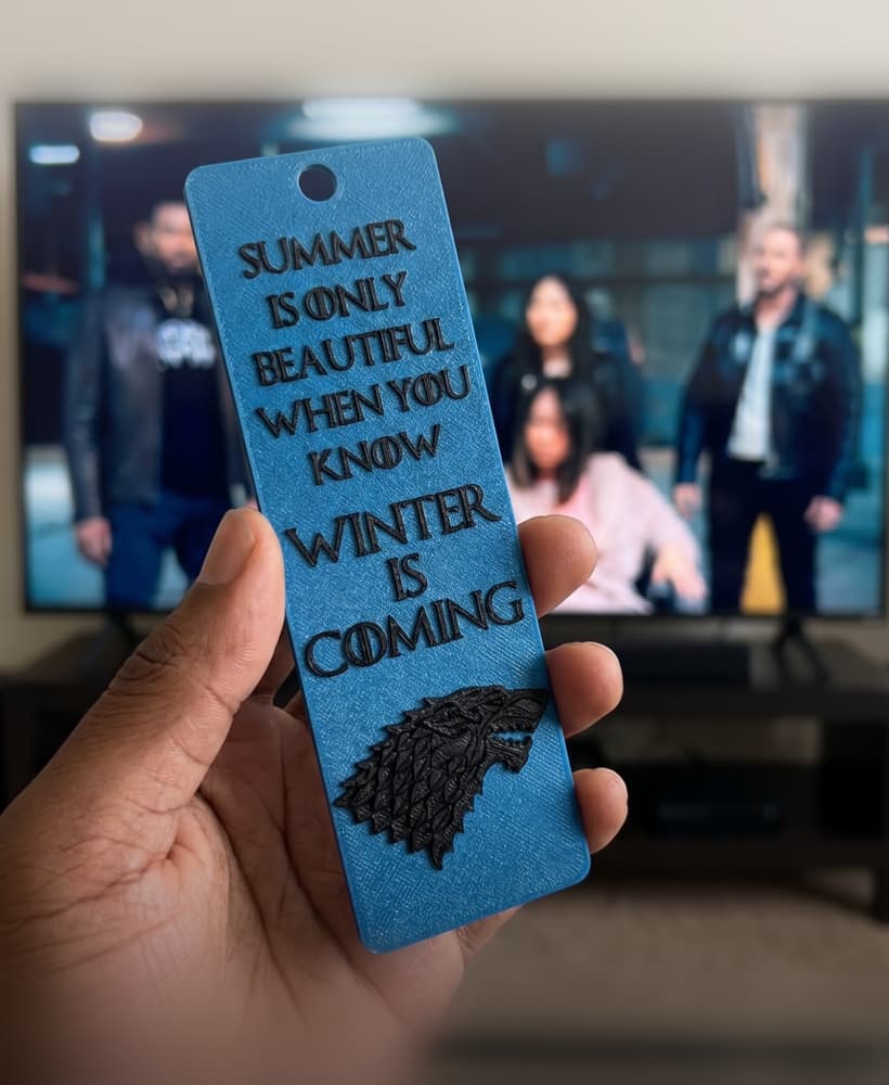 Game of Thrones x The Boys Bookmark | "Winter is Coming" Direwolf | Premium STL & OBJ 3d model