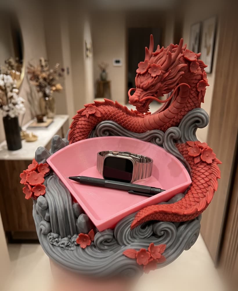 3D Dragon Desk Organizer Tray & EDC Valet 3d model