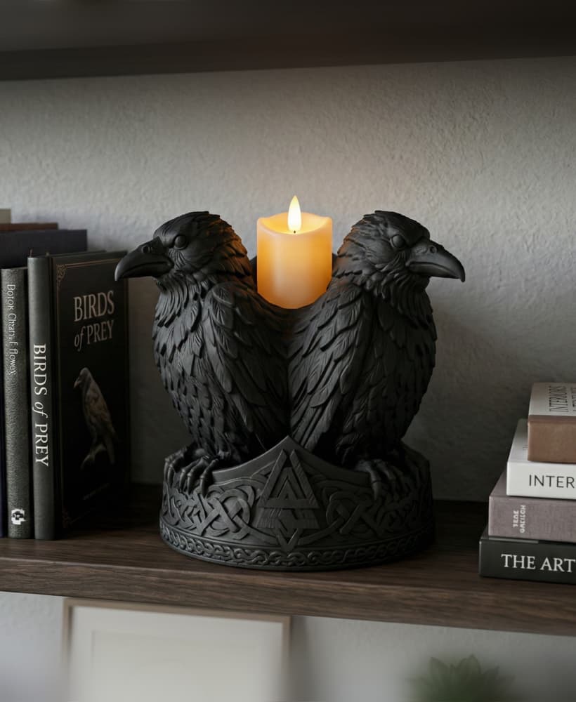 Viking Raven Candle Holder 3d model
