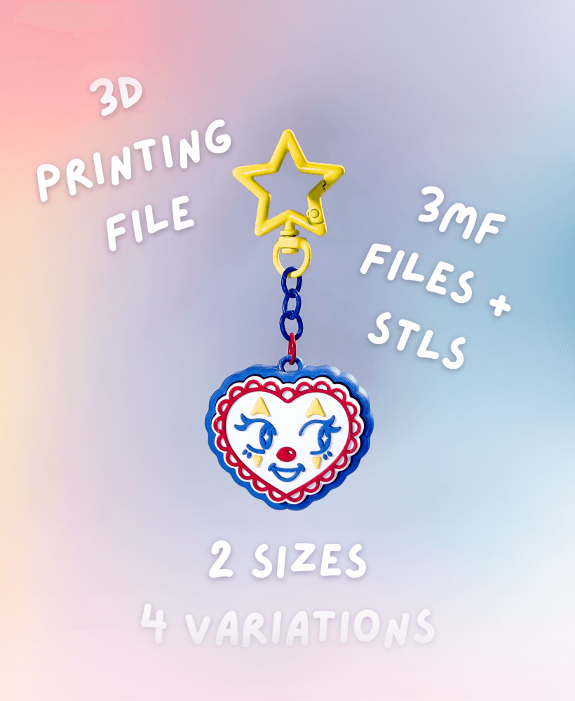 Clown Face Fidget Clicker - Single Sided | 3MF + STLs 3d model