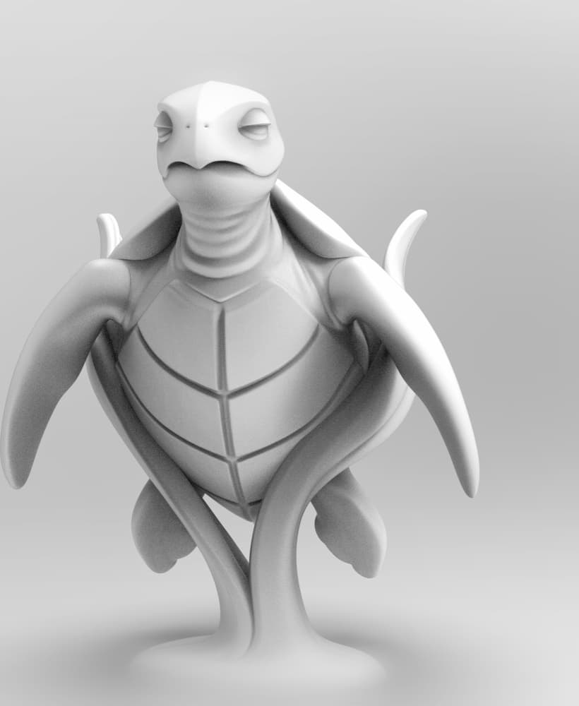 Mystical Sea Turtle Minimalist Sculpture 3d model